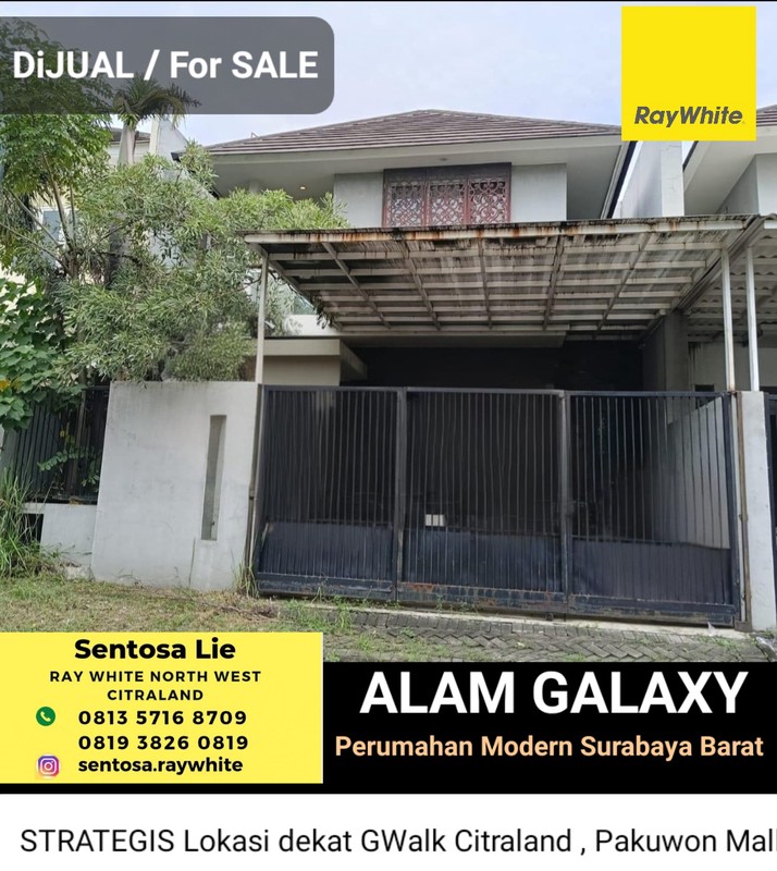 Dijual Rumah Alam Galaxy Surabaya Barat - Modern 2 Lantai Luas 162 m2 Dekat Gwalk Citraland , Graha Natura, Pakuwon Mall, PTC