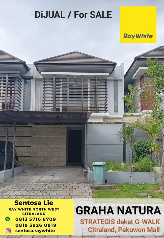 1 Milyar-an Dijual Rumah Graha Natura Modern 2 Lantai Dekat Alam Galaxy, Gwalk Citraland, Pakuwon Mall, Ptc