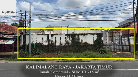 FOR SALE Tanah Komersial Kalimalang Raya Cipinang Jakarta Timur