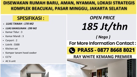 DISEWAKAN RUMAH BARU