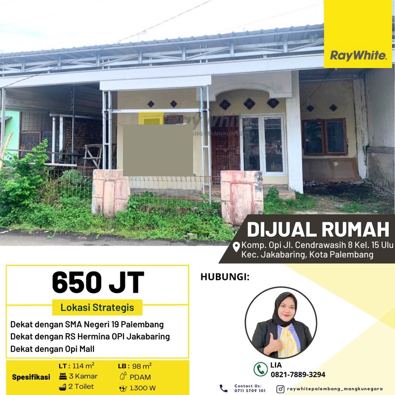 rumah jual dekat opi mall jakabaring palembang
