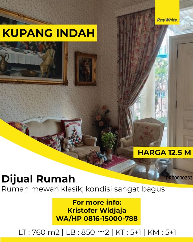 Rumah Dijual di Kupang Indah Surabaya Barat Hitung Tanah Area Strategis