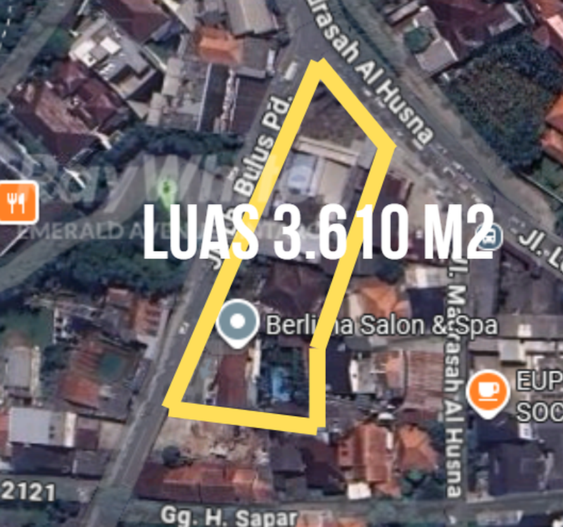Lahan Komersial 3.610 m2 di Jalan Raya Lebak Bulus, Hook & SHM