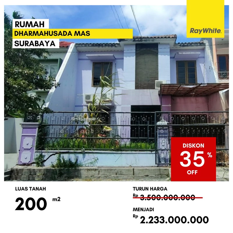Dijual Rumah 2 lantai di Dharmahusada Mas Surabaya