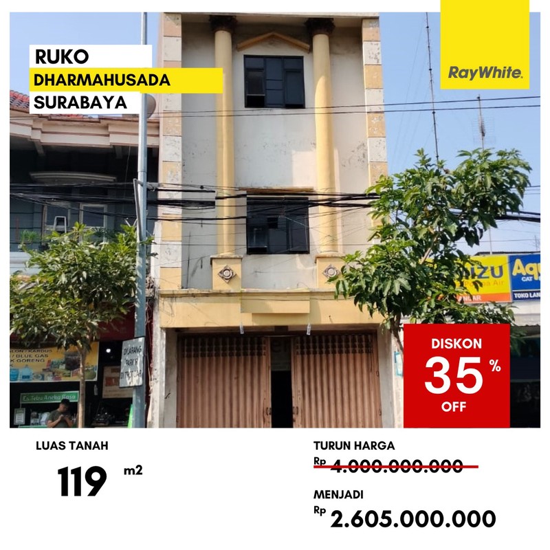 Dijual Ruko di Jalan Dharmahusada Surabaya Timur