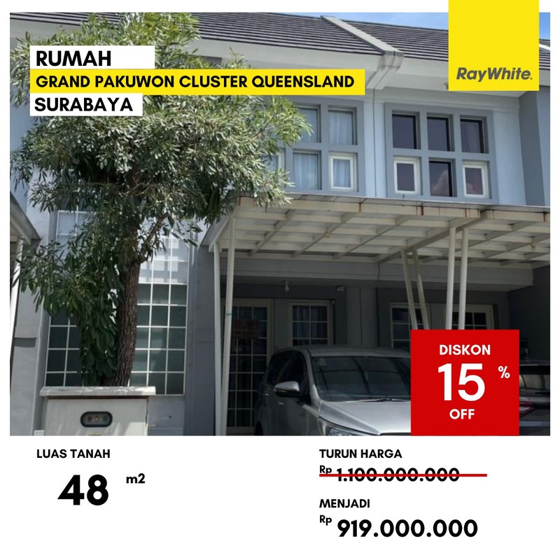 Dijual Rumah 900 Jutaan di Grand Pakuwon Queensland Surabaya