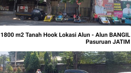 Dijual 1800 m2 Tanah Hook Komersial area di Alun - Alun Bangil Pasuruan Jawa Timur - Jalan Ahmad Yani - Cocok Buat Segala Usaha - Strategis Row Jalan Besar - SHM