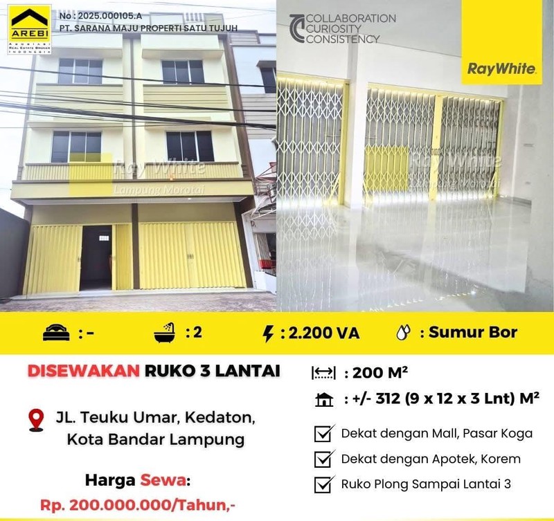 Ruko gandeng 2 unit di kedaton bandar lampung