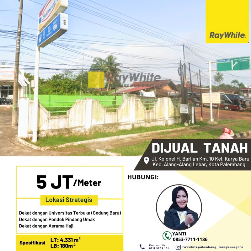 Di jual tanah di pimggir jalan cocok buat bisnis