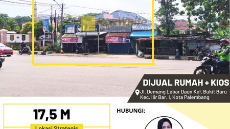 Dijual rumah + ruko di pinggir jalan utama lokasi pusat bisnis