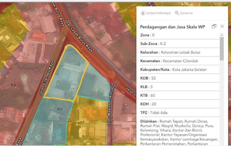 Rumah Hitung Tanah di area Jl. Cirendeu Raya, Cilandak, Jaksel, Luas Tanah 1539m2 (776m2 + 763m2)
