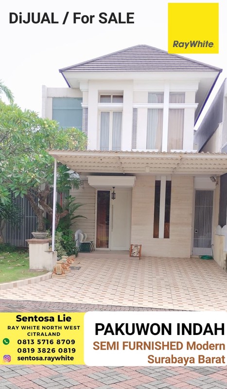 Murah Luas 230 M2 Dijual Rumah Pakuwon Indah - Semi Furnished Modern - Spesial Row Jalan Kembar 