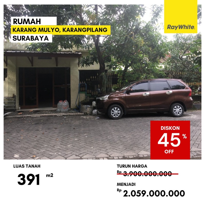 Dijual Rumah Lelang di Karang Mulyo, Karangpilang Surabaya
