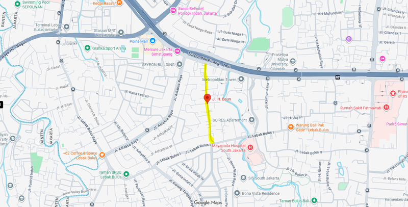 Kavling Pinggir Jalan 313 m2 Lebak Bulus, Dekat MRT & Tol - Peluang Bisnis
