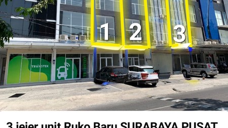 Dijual Jejer 3 Ruko Surabaya Pusat Kota - Jalan Prapanca - Baru Modern 4 Lantai- Parkiran Luas Dekat Bank Bca Diponegoro, Dr.soetomo, Wr Supratman