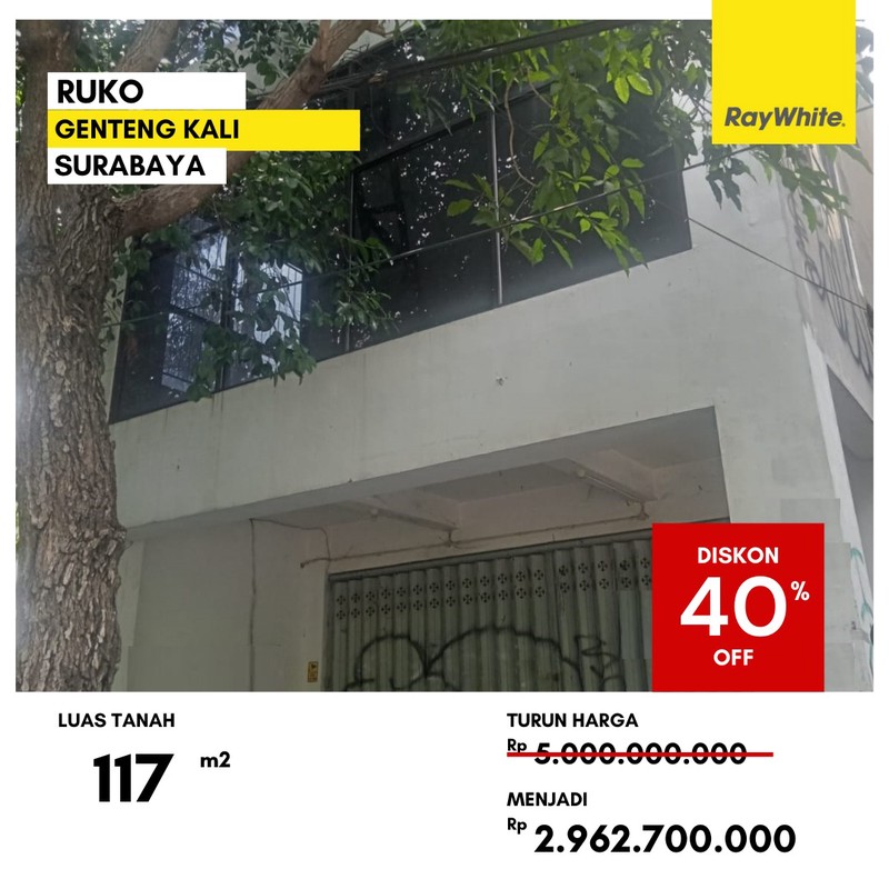 Dijual Ruko Pusat Kota di Jl Genteng Kali Surabaya