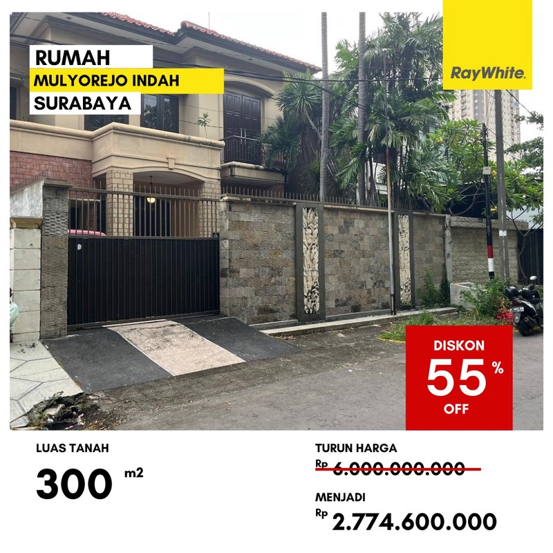 Dijual Rumah 2 lantai di Mulyorejo Indah Surabaya