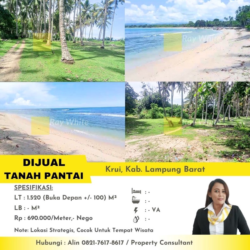 dijual tanah pantai murah krui lampung barat
