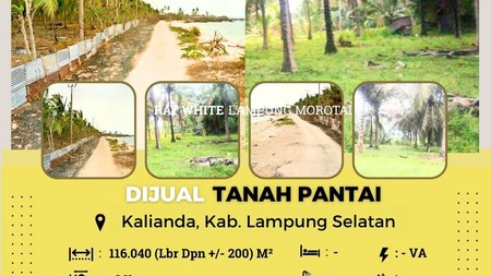 dijual tanah pantai murah kalianda