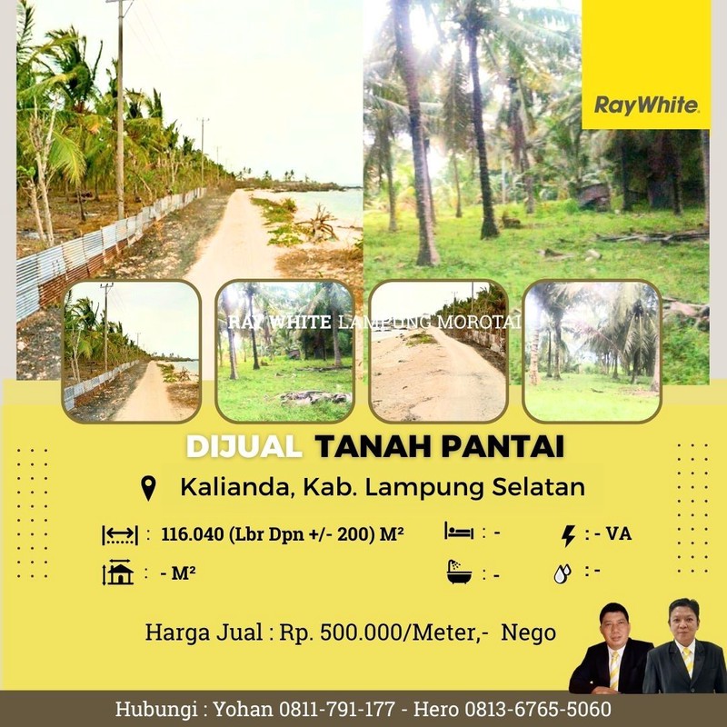 dijual tanah pantai murah kalianda