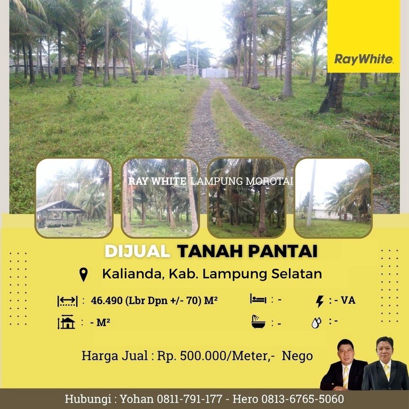 dijual tanah pantai murah kalianda