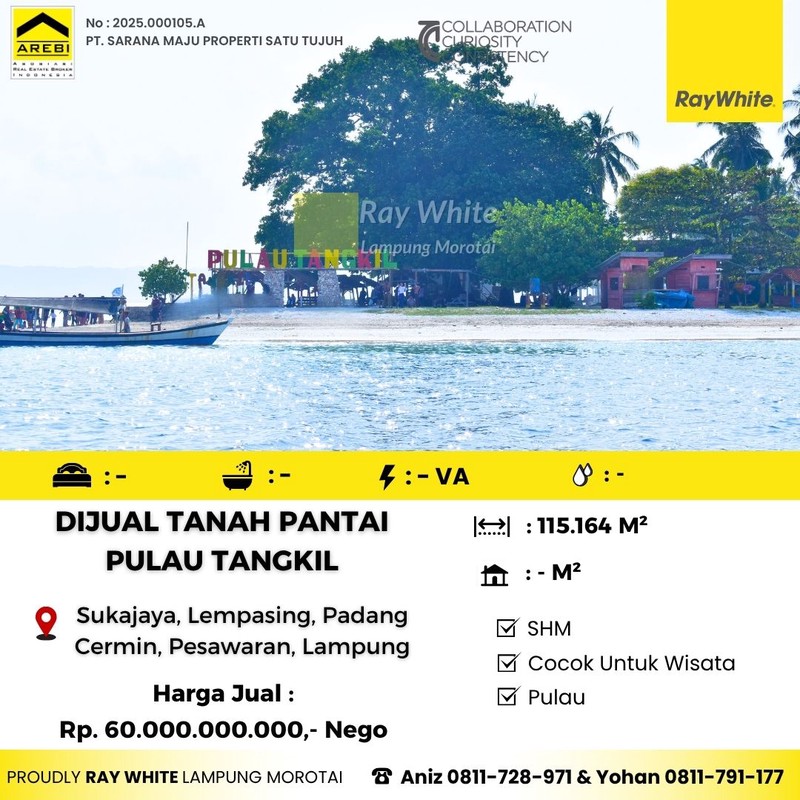 dijual pulau tangkil padang cermin