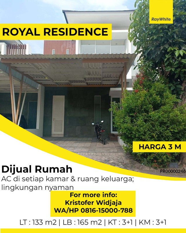 Rumah Dijual di Royal Residence Cluster Hampton Wiyung Surabaya Barat