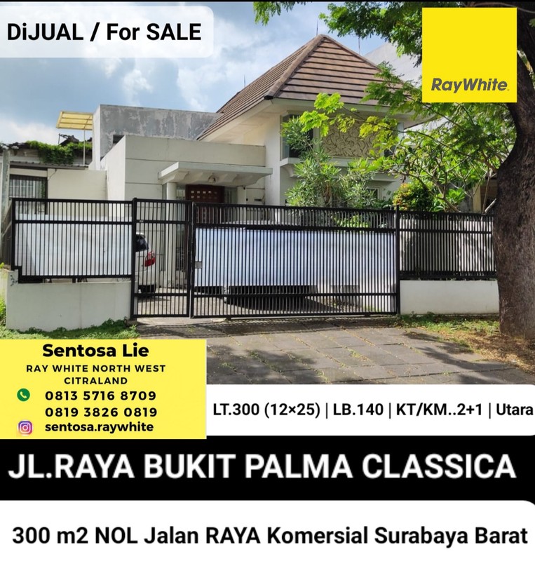 4 Milyar-an Dijual 300 M2 Rumah Komersial Citraland - Nol Jalan Raya Bukit Palma Classica - Cocok Buat Segala Usaha Dekat Indomart, Gate Northwest Citraland, Citra Berkat