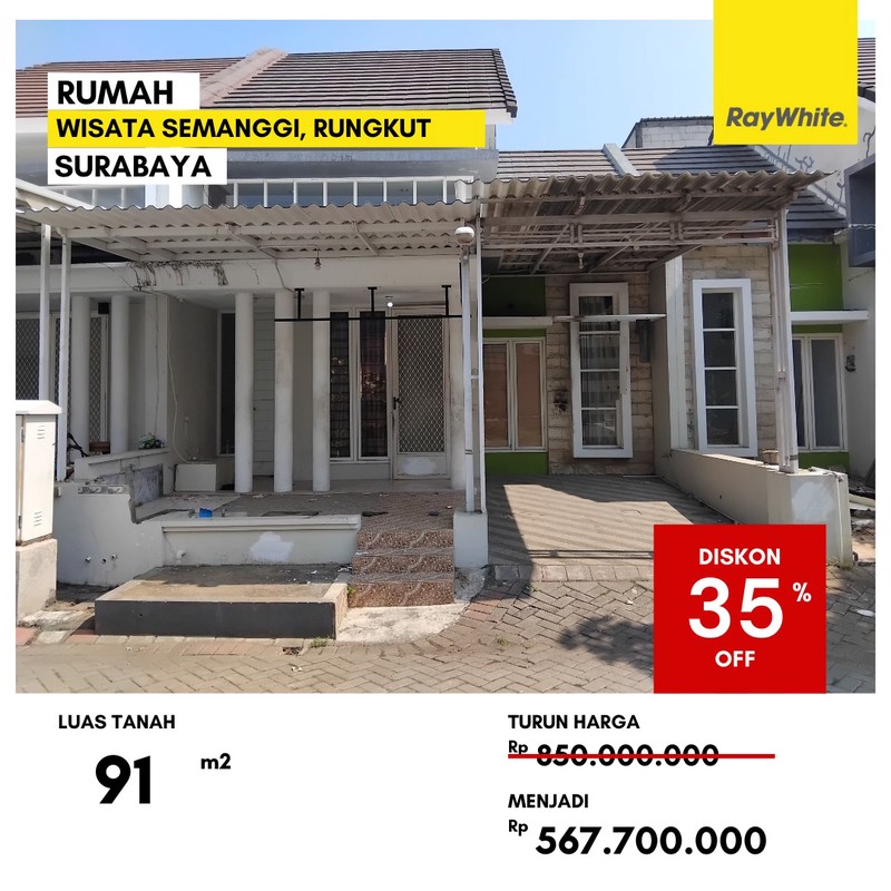 Dijual Rumah 500 Jutaan di Wisata Semanggi Rungkut Surabaya