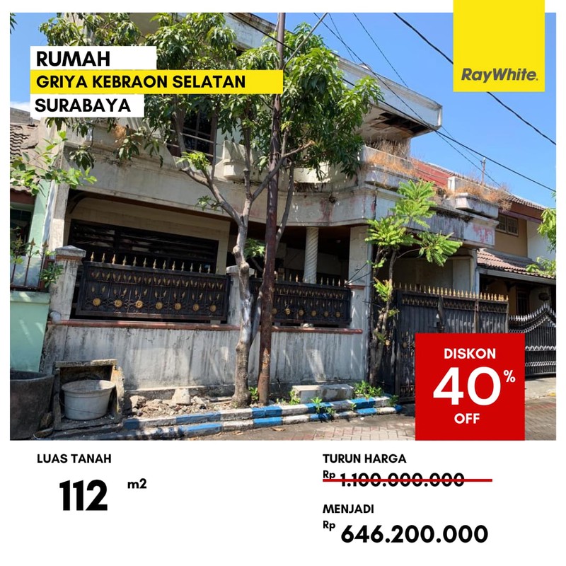 Dijual Rumah 600 Jutaan di Griya Kebraon Selatan Surabaya