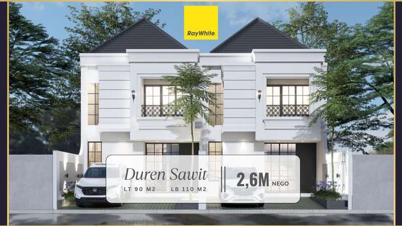 Dijual Brand New House gaya American Classic di Duren Sawit, Jakarta Timur! Akses dekat Toll Becakayu!