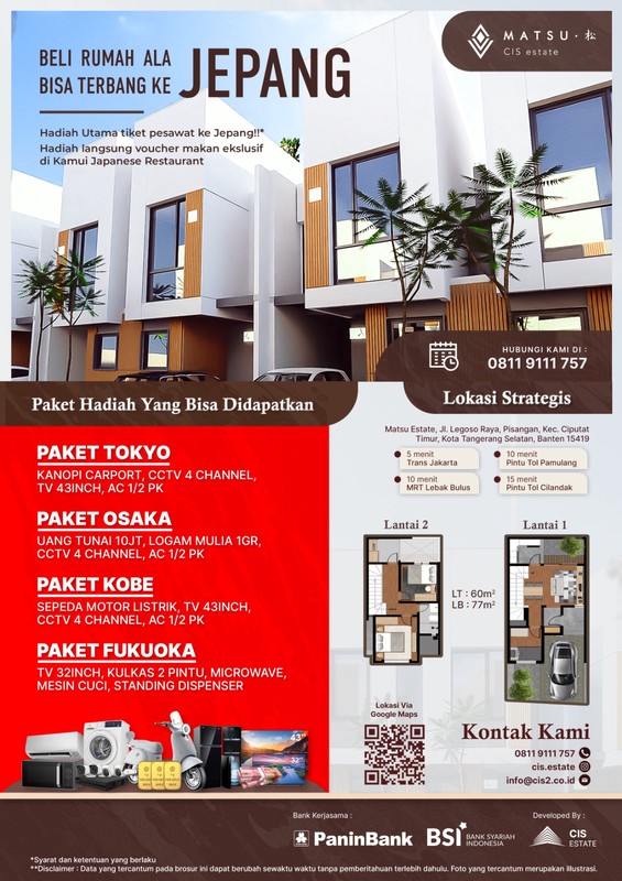 Rumah Bagus Siap Huni di Cluster Matsu Residence, Ciputat, Tangerang Selatan