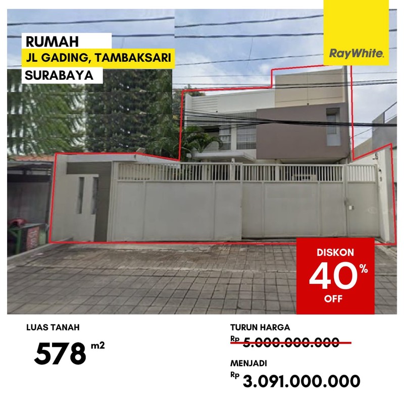 Dijual Rumah di Jalan Gading Tambaksari Surabaya