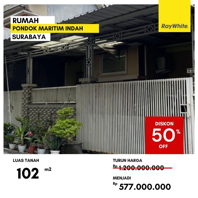 Dijual Rumah 500 Jutaan di Pondok Maritim Indah Surabaya