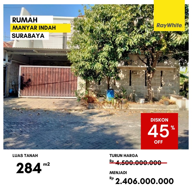 Dijual Rumah Lelang di Jl Manyar Indah Surabaya