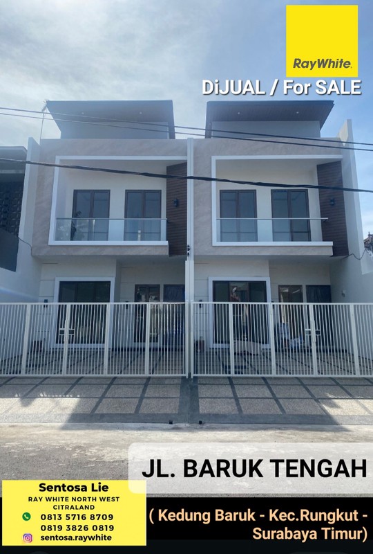 Dijual Rumah Baru Baruk Tengah - Kedung Baruk - Rungkut - Rumah Baru Modern Minimalis Surabaya Timur Dekat MERR, Superindo, Ruko Promenade