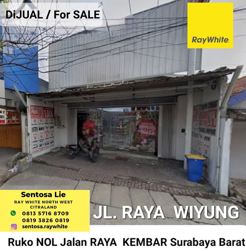 Dijual 216 m2 Ruko Raya Wiyung Surabaya Barat - Hadap Nol Jalan Raya Kembar Komersial Area Cocok Buat Segala Usaha , Resto, Cafe, Toko, Dll