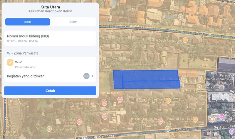 Commercial Land For Sale in Prime Petitenget Area - Seminyak