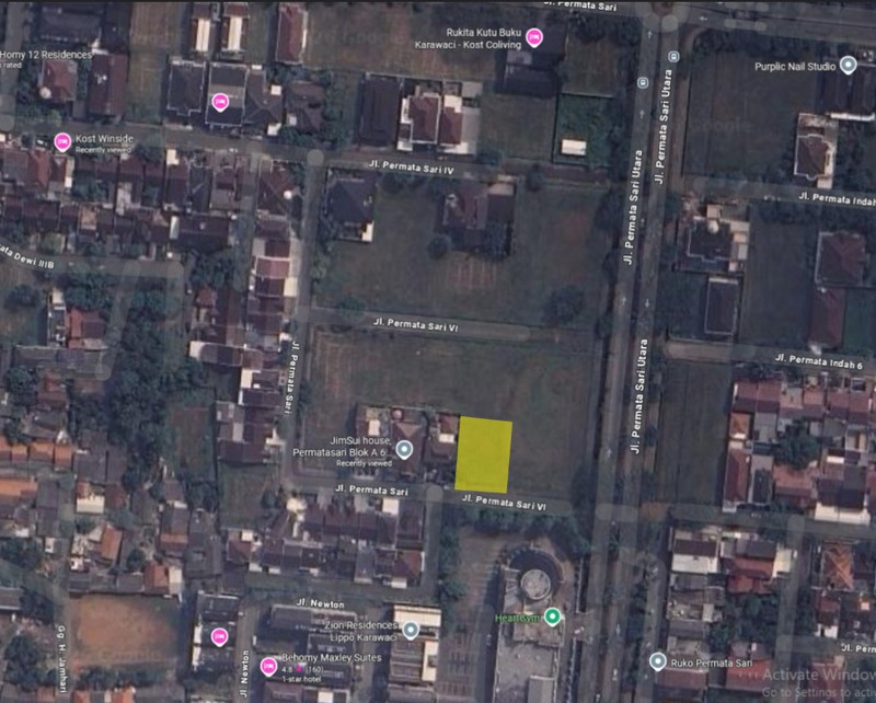 Dijual Tanah Jl Permata Sari, Karawaci, Tangerang