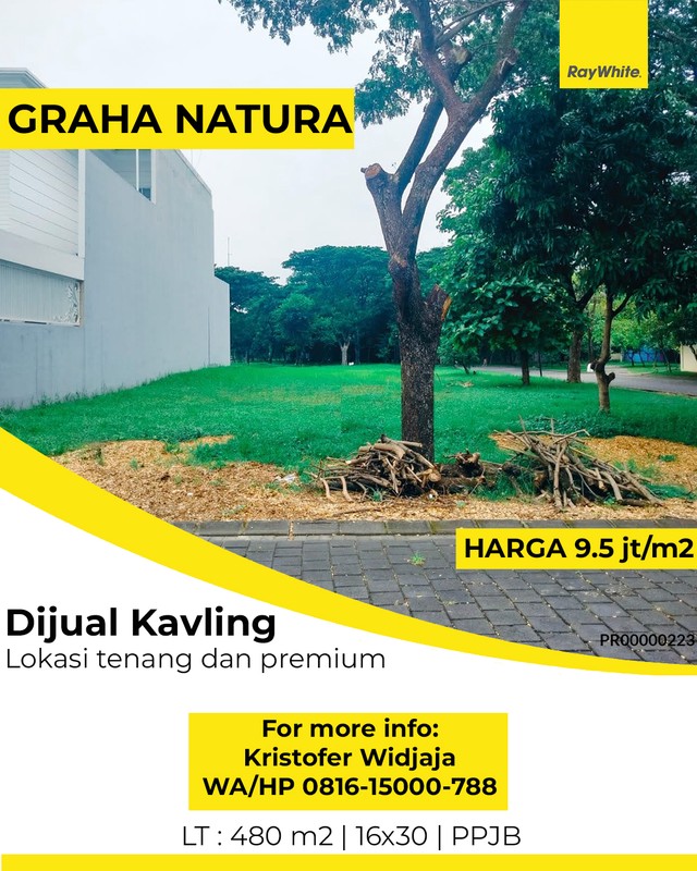 Tanah Dijual di Graha Natura Surabaya Barat Kavling Premium