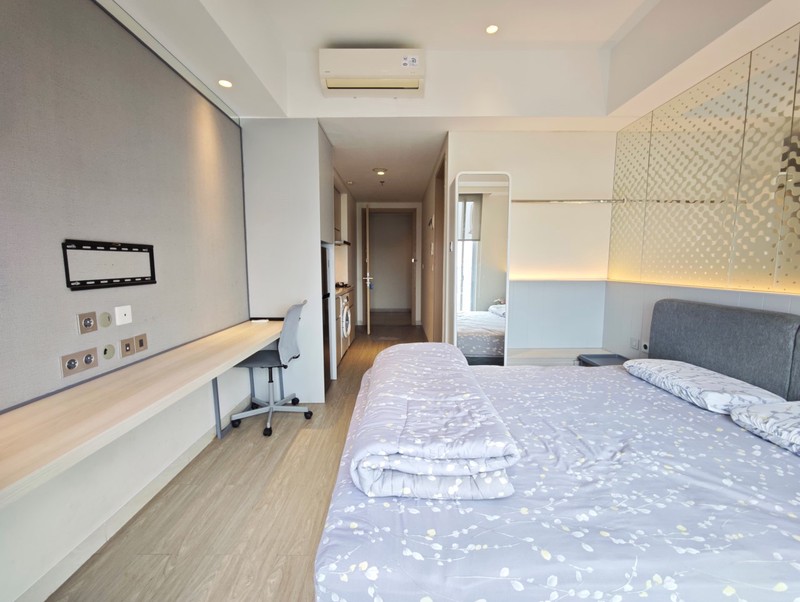 Studio Apartment full furnished view ke Grand Waterfront Sedayu City