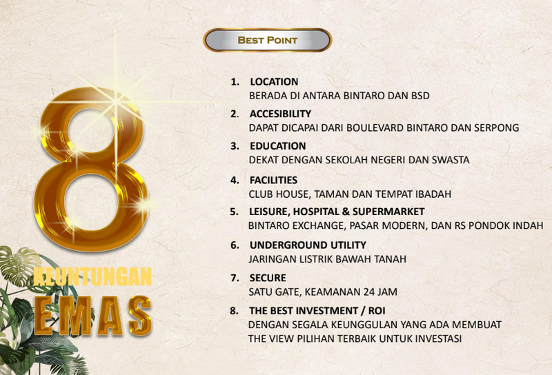 Rumah The View Bintaro | 3 KT 2 KM | Akses KRL & Fasilitas Lengkap