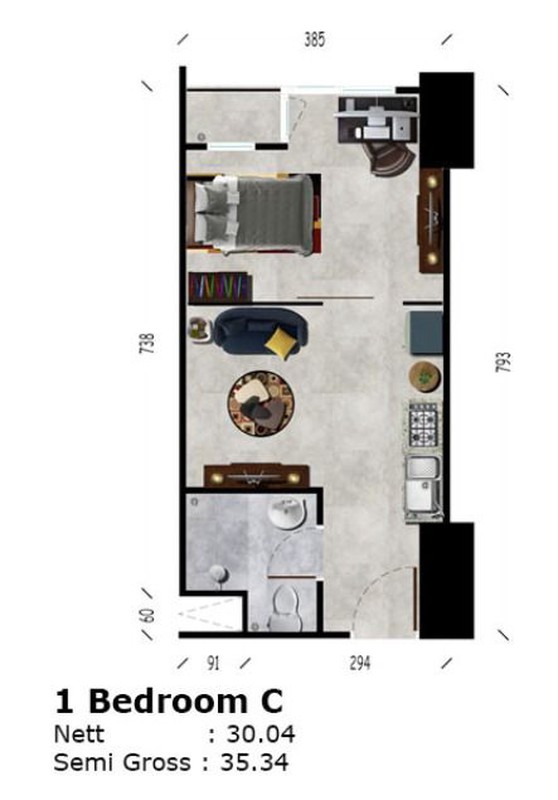 Apartemen Type Studio di BSD