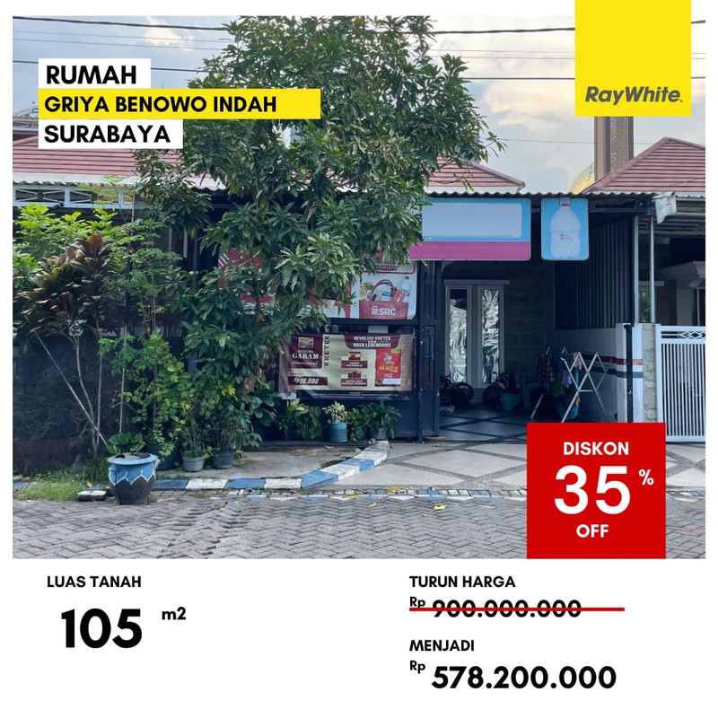 Dijual Rumah 500 Jutaan di Griya Benowo Indah Surabaya