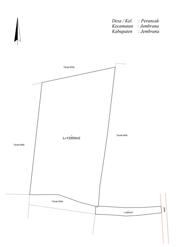 MURAH Dijual 1,4 Ha Tanah Jembrana Bali - Desa Perancak - Negara Jembrana Bali Strategis Dekat Area Wisata - Surat SHM - Ada Akses Jalan 