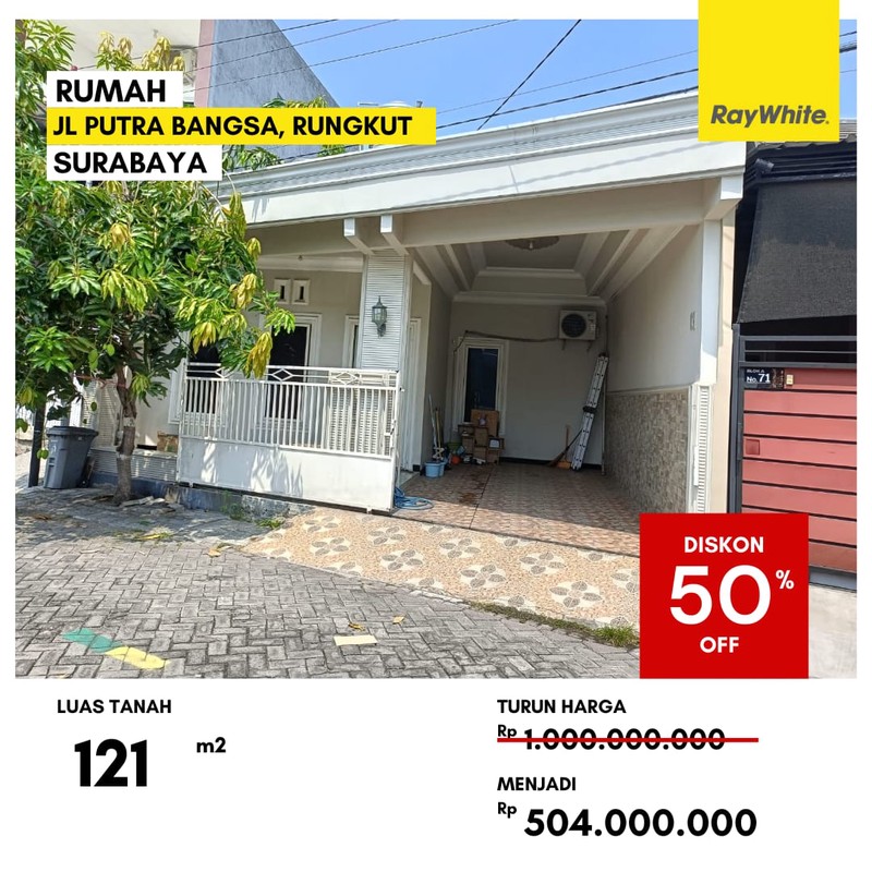 Dijual Rumah Murah di Jl Putra Bangsa Rungkut Surabaya