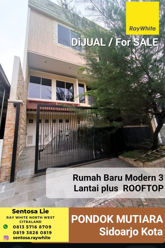 Dijual Rumah Baru Pondok Mutiara Sidoarjo Kota Strategis Dekat Akses Tol, Sun City Mall, Lippo Plaza Sidoarjo