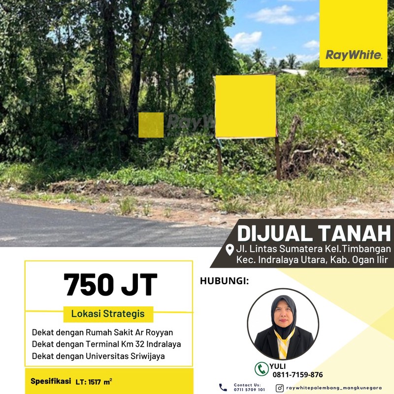 Dijual Tanah di Jl. Lintas Sumatera Kel.Timbangan Kec. Indralaya Utara, Kab. Ogan Ilir