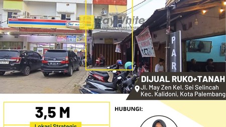 Dijual Ruko+Tanah di Jl. May Zen Kel. Sei Selincah Kec. Kalidoni, Kota Palembang