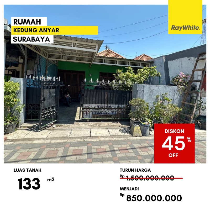 Dijual Rumah 850 Jutaan di Jl Kedung Anyar Surabaya Pusat